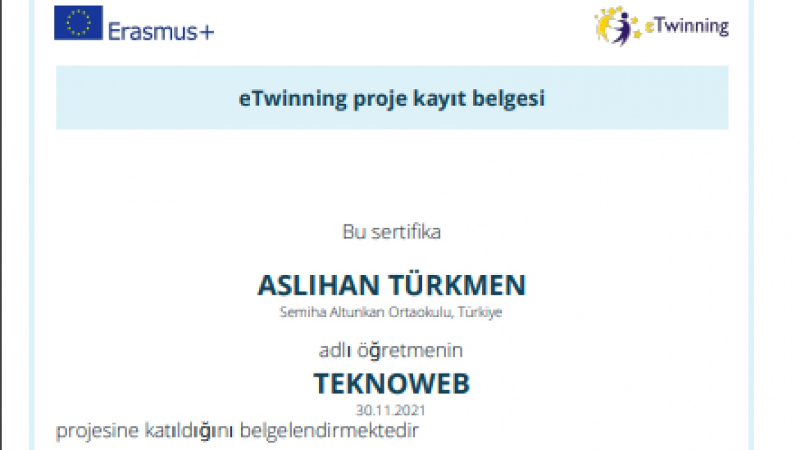 Teknoweb E-Twinning Projesi